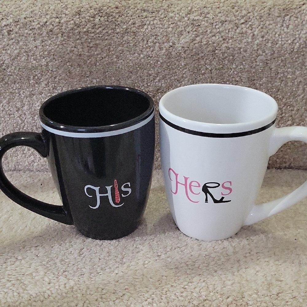 His and Hers Black and White Mug Set